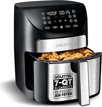Freidora de aire digital Gourmia 7-QT. — Digital, Negro.
