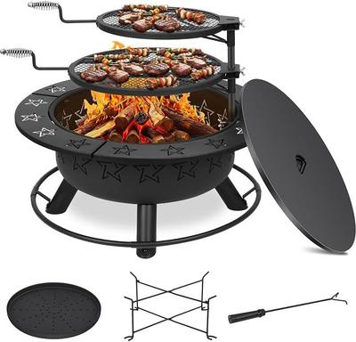 Mesa parrillera para hoguera 3 en 1
