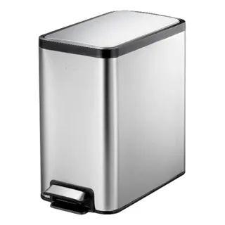 Papelera rectangular 6L con pedal — Acero inoxidable