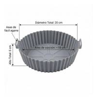 Cesta de silicona reutilizable para freidoras de aire, 16.5cm. — Color gris — foto 2