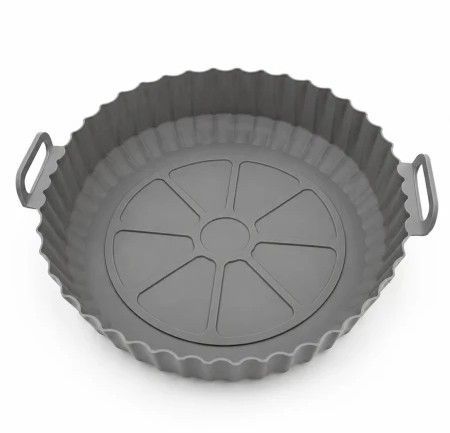 Cesta de silicona reutilizable para freidoras de aire, 16.5cm. — Color gris