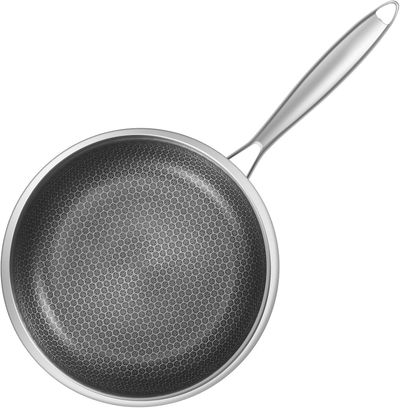 Sartén inducción 10". — Acero inoxidable, Panal de Abeja.