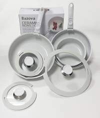 Juego de ollas antiadherentes con asas extraíbles. — Set de 10 piezas de Ceramica — foto 2