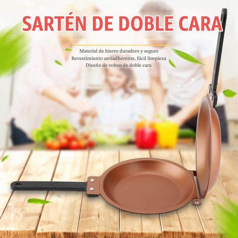 sarten doble  cara  para voltear panquecas