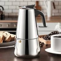 Cafetera, Greca 9 cup. — Acero Inoxidable, Apto para induccion. — foto 4
