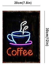 Cartel decorativo estilo neón para cafés — COFFEE. 30cm x 20cm. — foto 2
