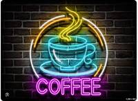 Cartel decorativo estilo neón para cafés — COFFEE. 30cm x 20cm. — foto 4