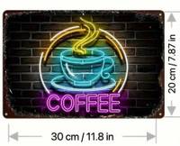 Cartel decorativo estilo neón para cafés — COFFEE. 30cm x 20cm. — foto 5