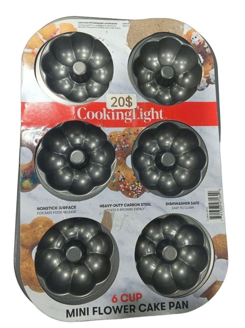Molde para 6 mini pasteles con forma de flor