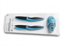 Set cuchillos pelador y afilador 3pzs — Color azul claro — foto 2