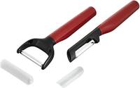 Set pelador 2 pcs — Color rojo con negro — foto 2