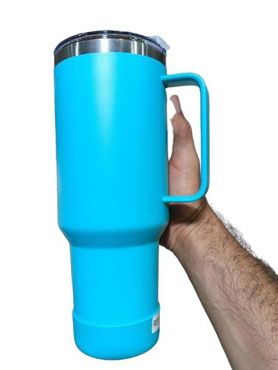 Vaso térmico con asa y tapa — Color azul