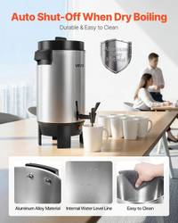 Cafetera, Dispensador de cafe Termico. 6.6Qt. — Capacidad para 40 Tazas — foto 4
