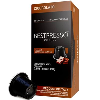 Cápsulas de café espresso Cioccolato, intensidad 8. — Nespresso Original Pods.