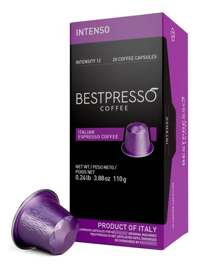 Cápsulas de espresso Italiano Intenso, intensidad 12. — Nespresso Original Pods.