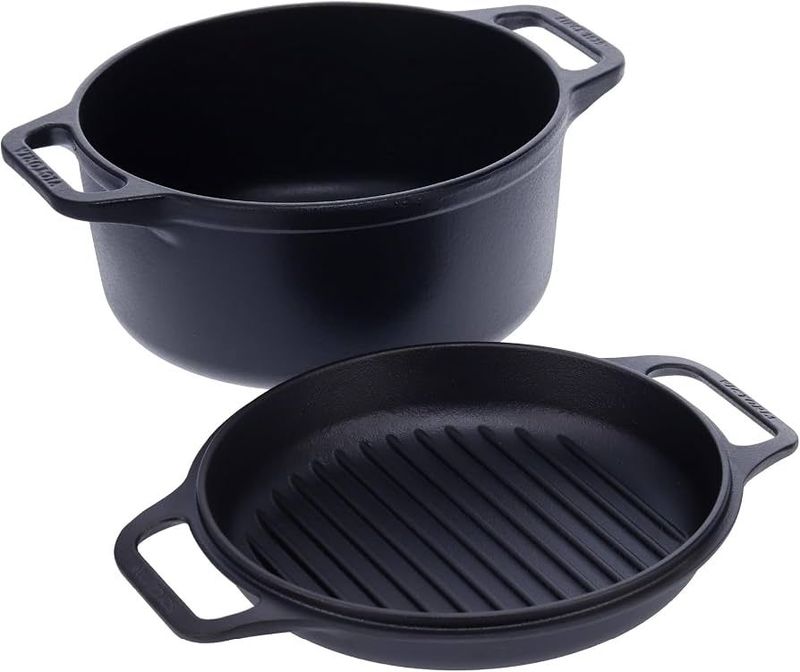 Olla holandesa con tapa acanalada — Hierro fundido