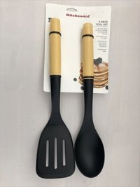 Set cuchara y espátula 2pcs — Amarillo con negro — foto 2