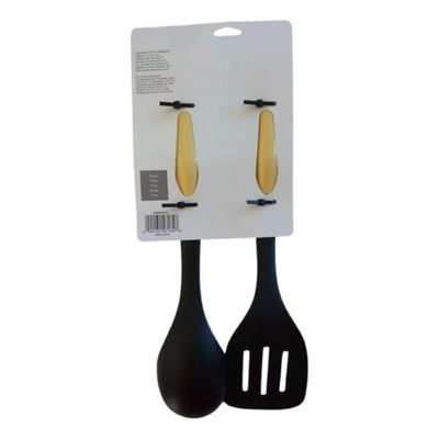 Set cuchara y espátula 2pcs — Amarillo con negro