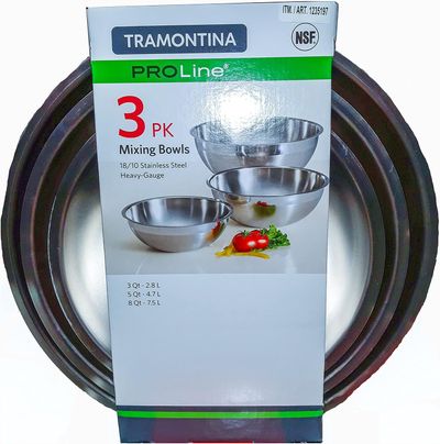 Juego de bowls para mezclar de 3 pzs — Acero inoxidable